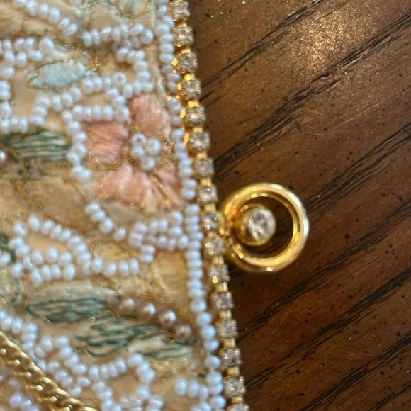 Vintage Delill evening purse with embroidery and pearls and crystals - Picture 4 of 7